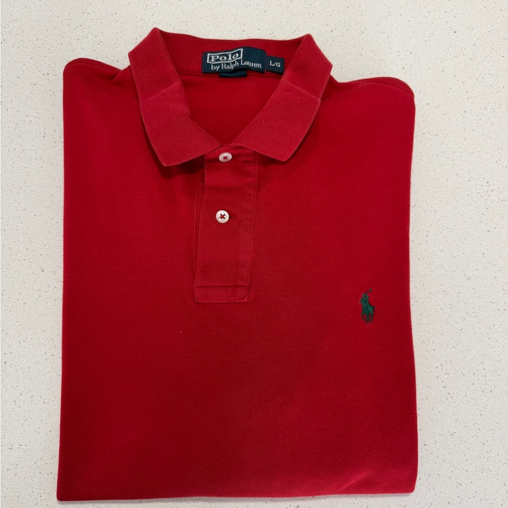 Ralph Lauren Men's Red Long-Sleeve Polo Shirt with Embroidered Pony - Picture 4 of 7